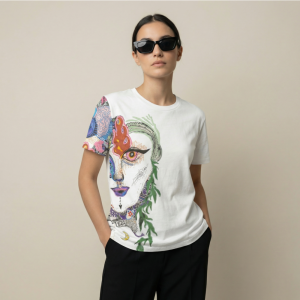 "Behind My Face" by Natarowei | Women's Crew Neck T-Shirt