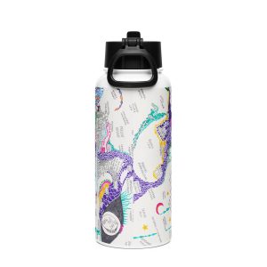 "Never Without" by Natarowei | Stainless Steel Water Bottle with Straw (Full Wrap)